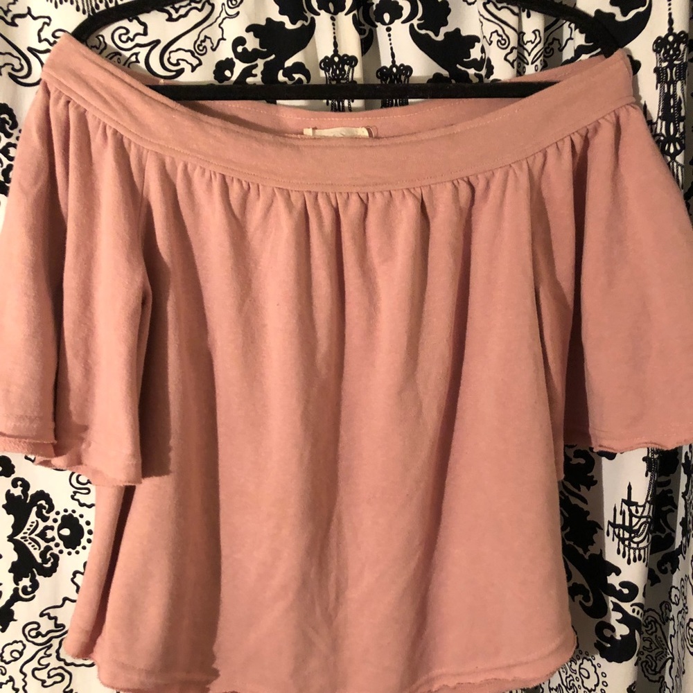 Off Shoulder Blush French Terry Top